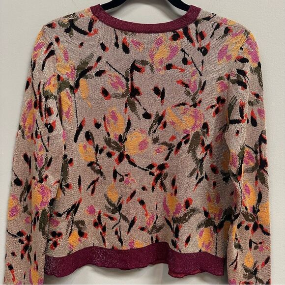 MISSONI Cardigan Women Size Medium Wool Blend Floral Boho Office - Picture 5 of 10
